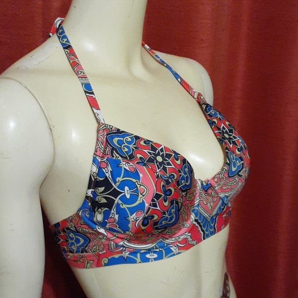 LUCKY BRAND Padded Underwire Bikini Top size M - Picture 3 of 7
